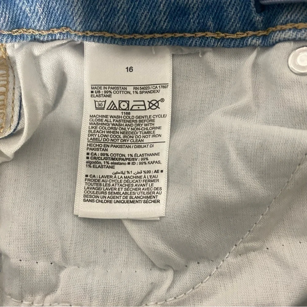 Old Navy Girls High Rise O G Straight Adjustable Waist Button Fly Size 16